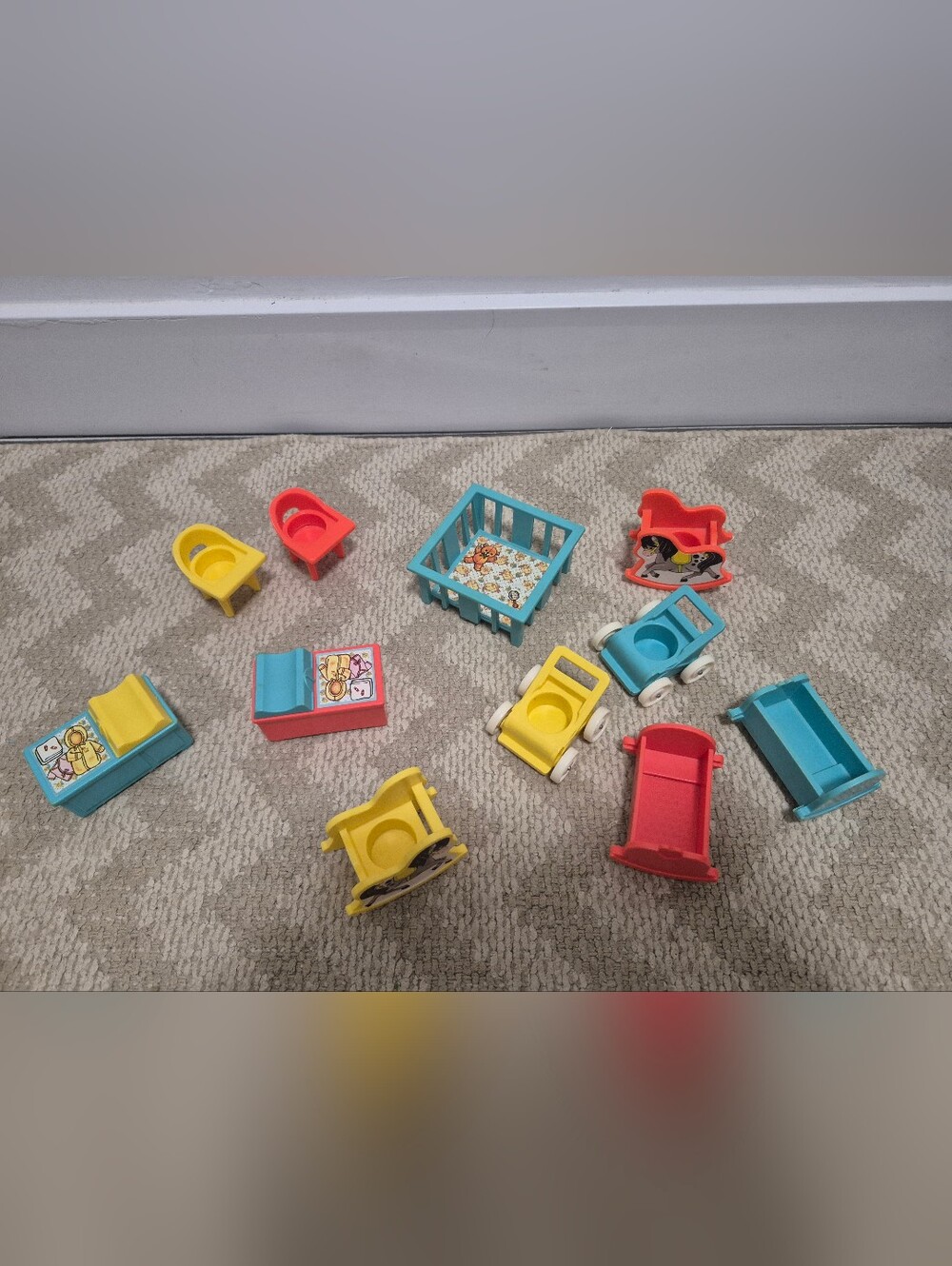Vintage Fisher-Price Little People Nursery Set (1972)